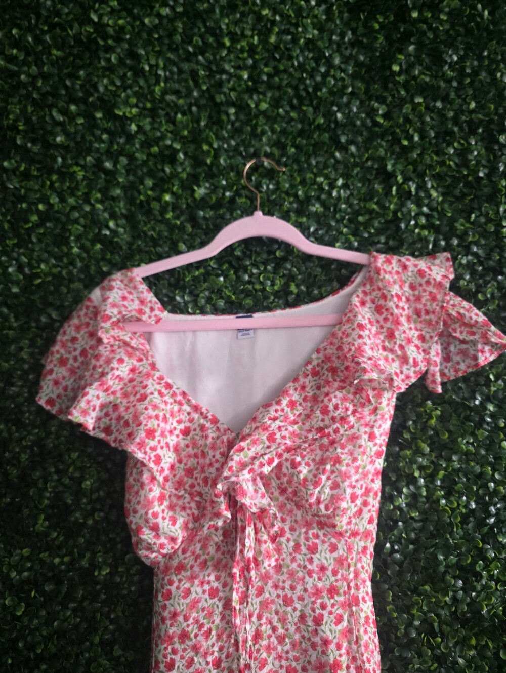 Old Navy Women's Pink Floral Ruffle Maxi Dress Size XL